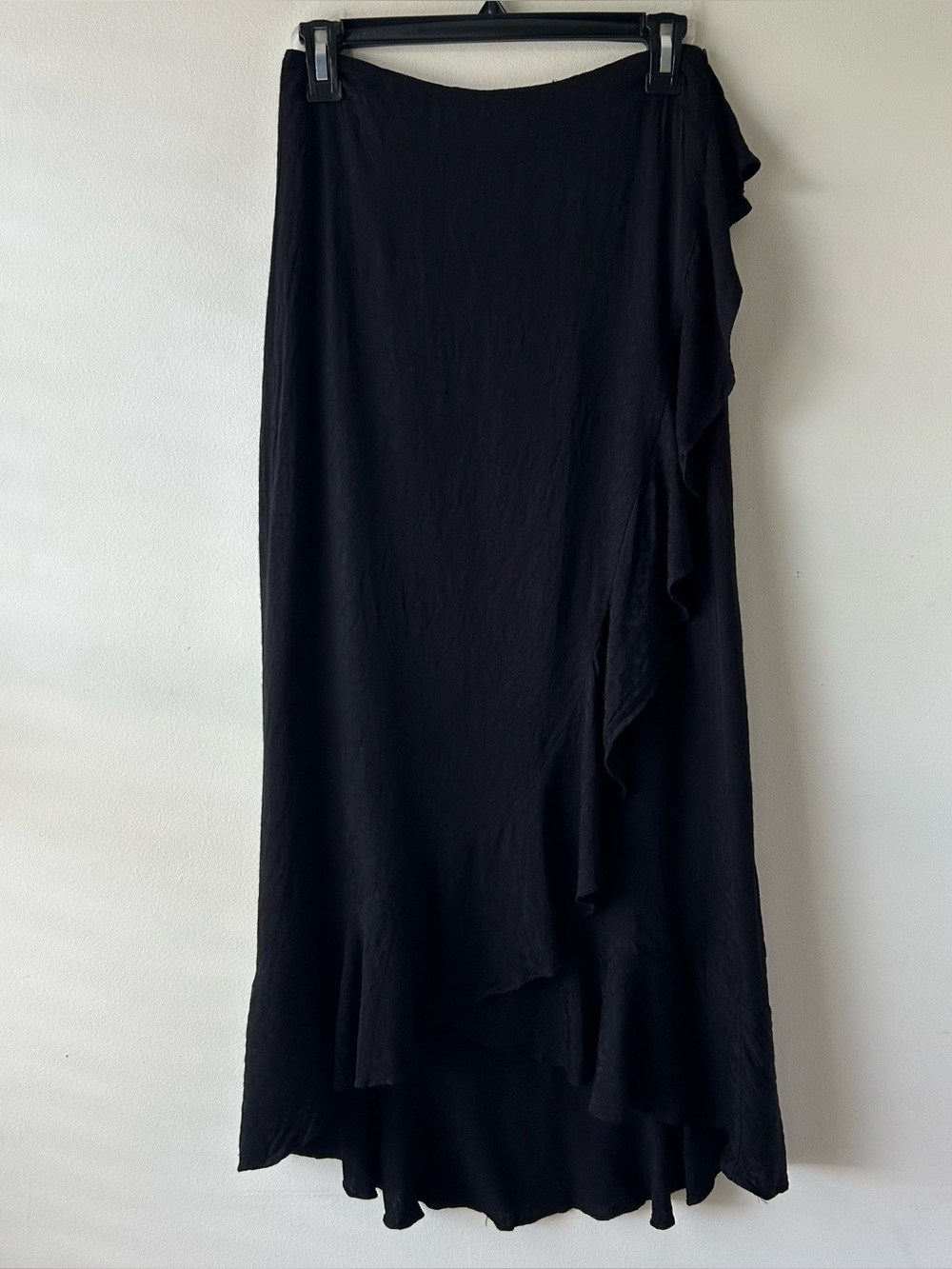 5 FOR $25 | ILLA ILLA Faux Wrap Ruffle Maxi Skirt Embossed Leopard Animal Print